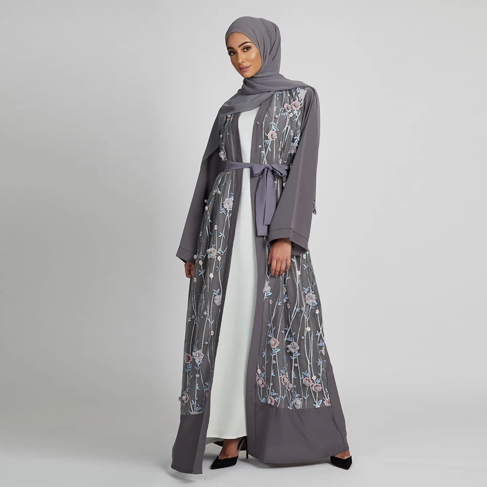 

Muslim Fashion Embroidery Abaya Ramadan Eid Turkish Kimono Cardigan Dress Islamic Clothing Abayas for Women Dubai Kaftan Robe