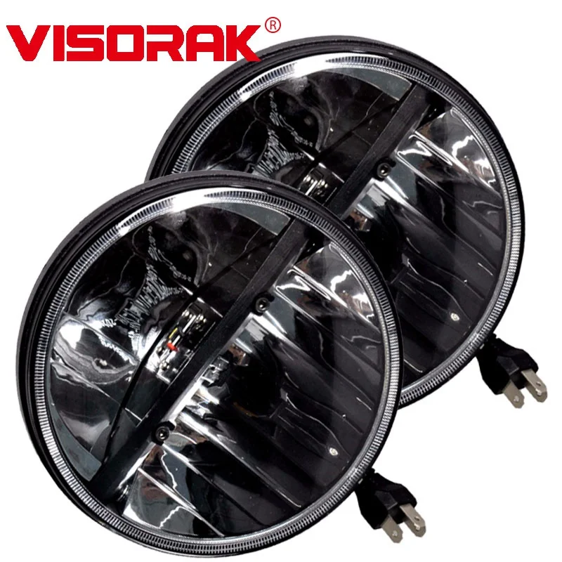 

VISORAK 2pcs 7 Inch Hi/Lo Beam Car Halo H4 LED Head Lamp Work Light For SUV Harley Motorcycle Jeep Truck Auto 4x4 Pickup Hummer