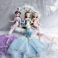 1pcs high quality mermaid 30cm handmade doll chinese children creative doll toy play house doll for girls birthday gift lb771