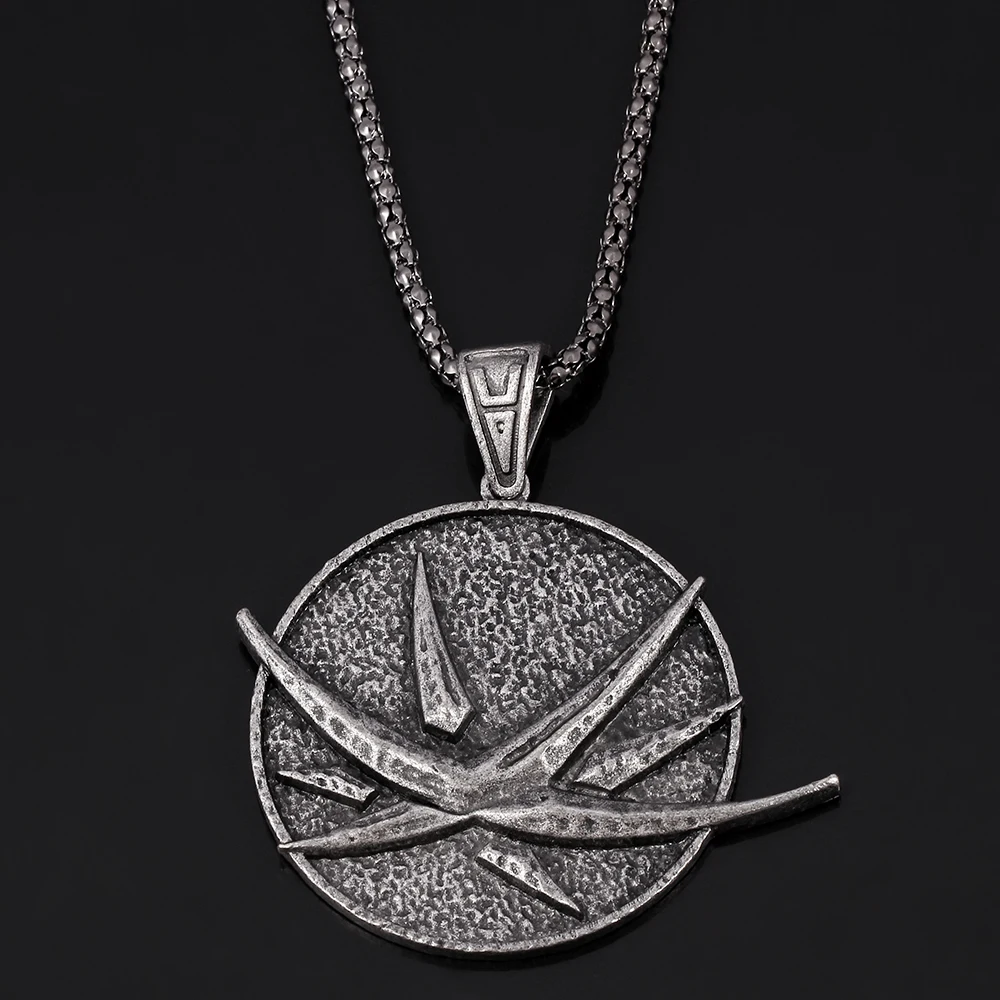 Ожерелье с подвеской волшебник для мужчин колье из металла круглым тяжелым