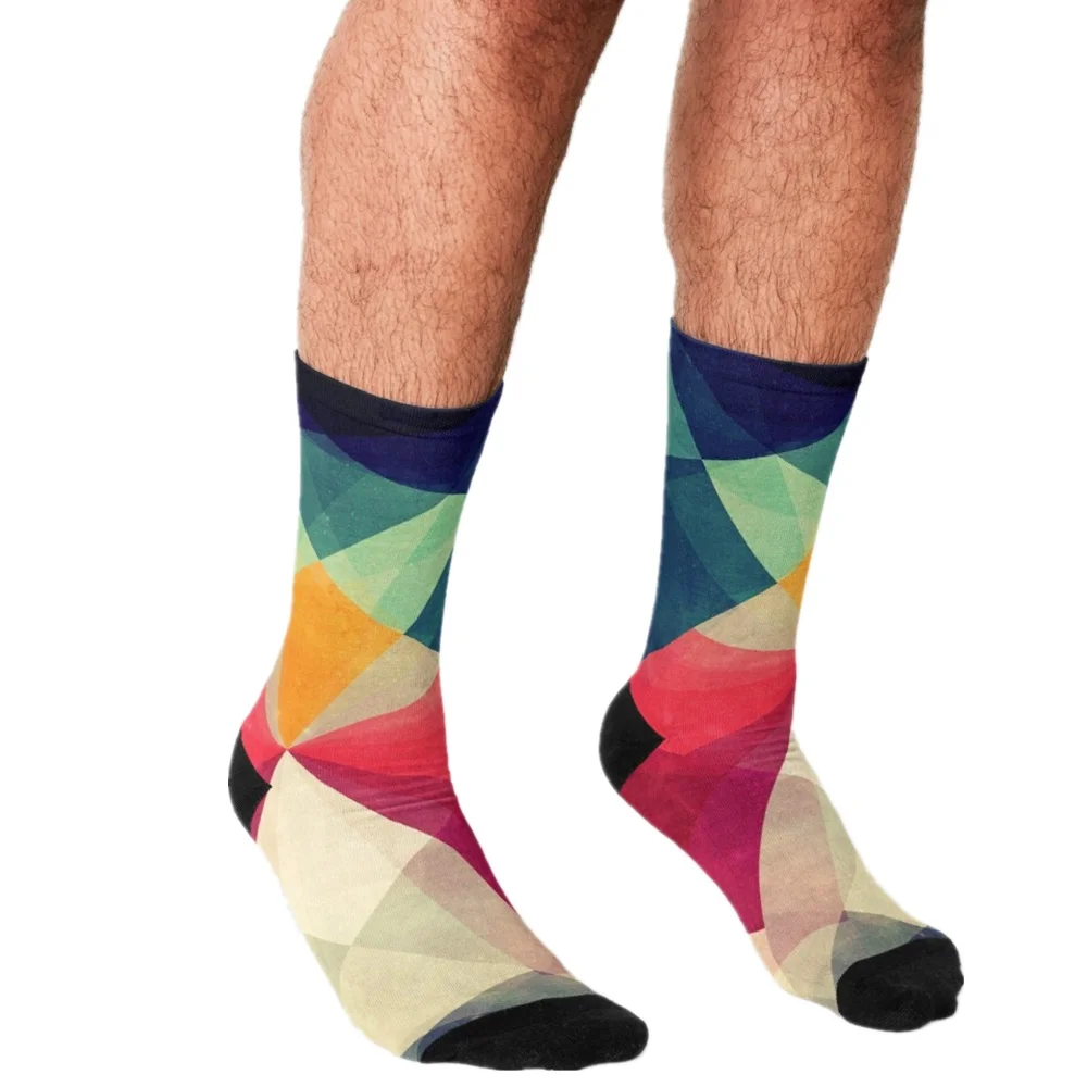 

2021 Men Socks harajuku Math Formulas School Geek Printed Happy hip hop Novelty Skateboard Crew Casual Crazy Funny Socks