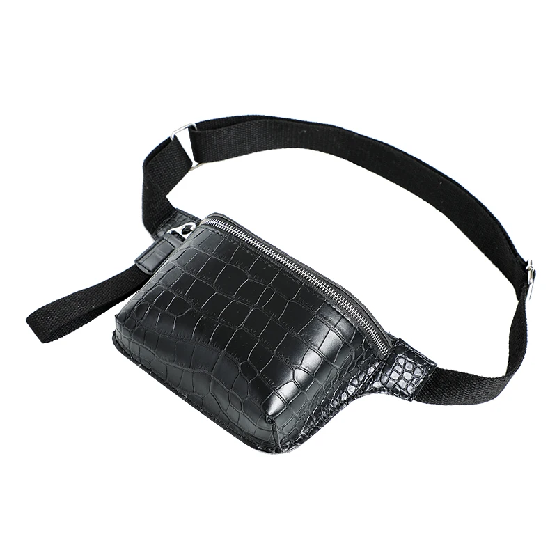 

Brivilas alligator leather women waist bag casual travel fanny Pack banana phone pouch chest packs ladies wide strap belt bag