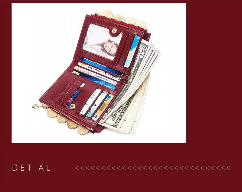 Luxury Brand Split Leather Women Wallet Female Lady Small Walet Portomonee For Girls Mini Pocket Perse Holder Coin Purse