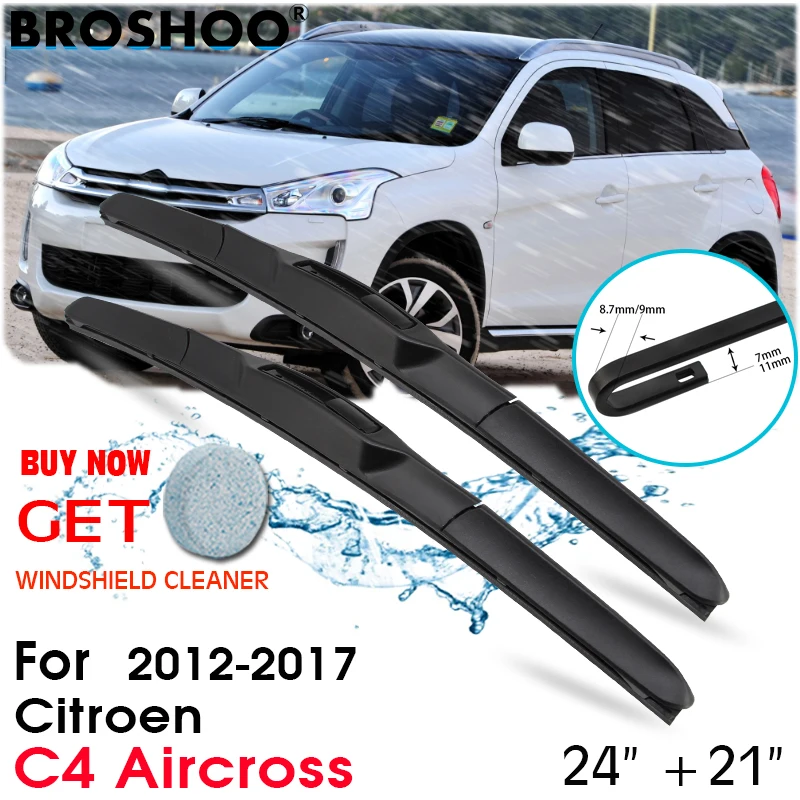 

Car Wiper Blade Front Window Windscreen Windshield Wipers Blades Auto Accessories For Citroen C4 Aircross 24"+21" 2012-2017