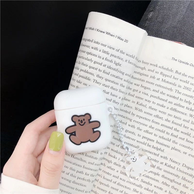 Шнурок с мишкой для funda airpods 2 Чехол 1 мягкие наушники bluetooth наушники для airpod чехол висячий орнамент Koala милый подарок