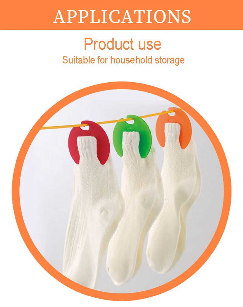 Socks Clip Multifunctional Home Storage Products Underwear Clip Glove Clip Tie Clip 6 Pieces Storage Hook (random Color)
