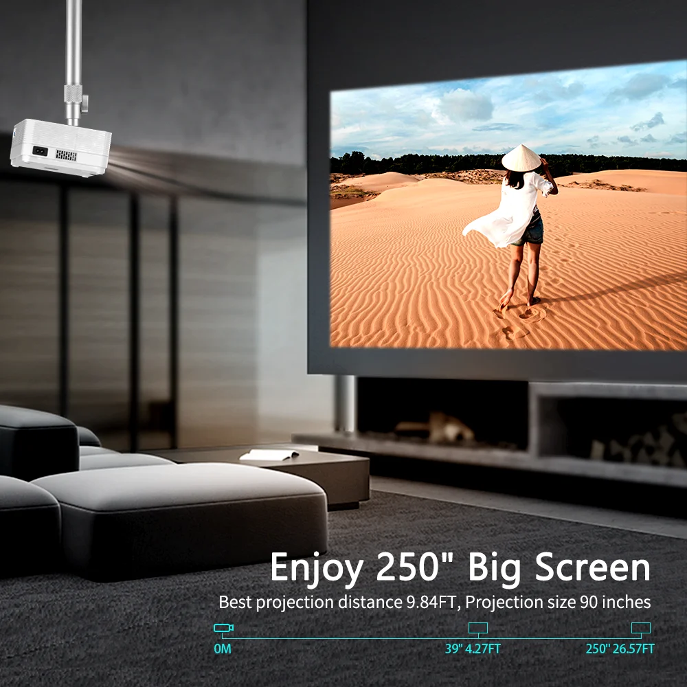 VANKYO Leisure 470 мини-проектор HD 1080P Wi-Fi синхронизирует экран смартфона 250 дюйма с