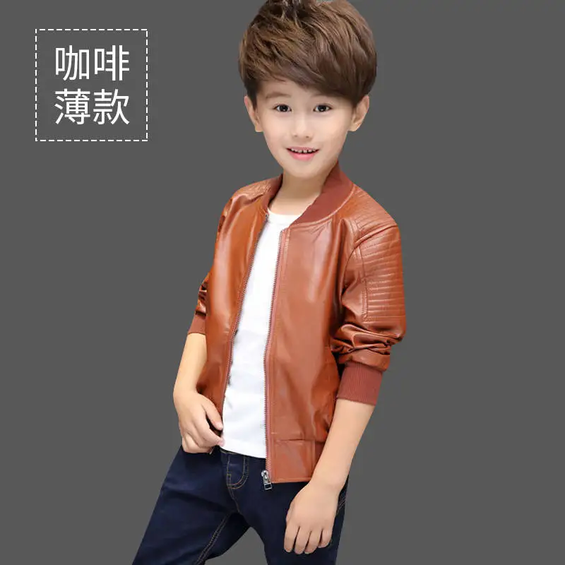 INS/Куртки из искусственной кожи для маленьких мальчиков Вельветовая Утепленная