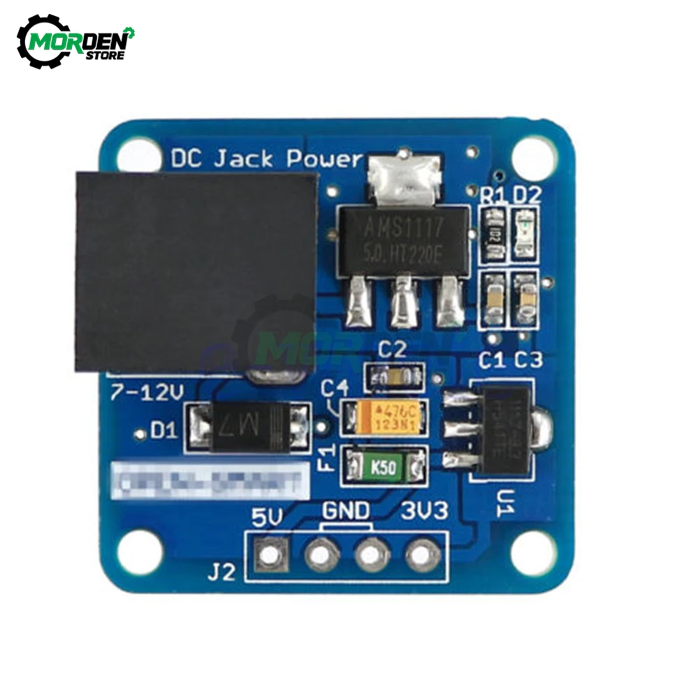 

DC-Jack 7-12V to 5V/3.3V LDO Step-Down Buck Power Converter Module DIY Based AMS1117 Module for Arduino Smart Car/Model Airplane