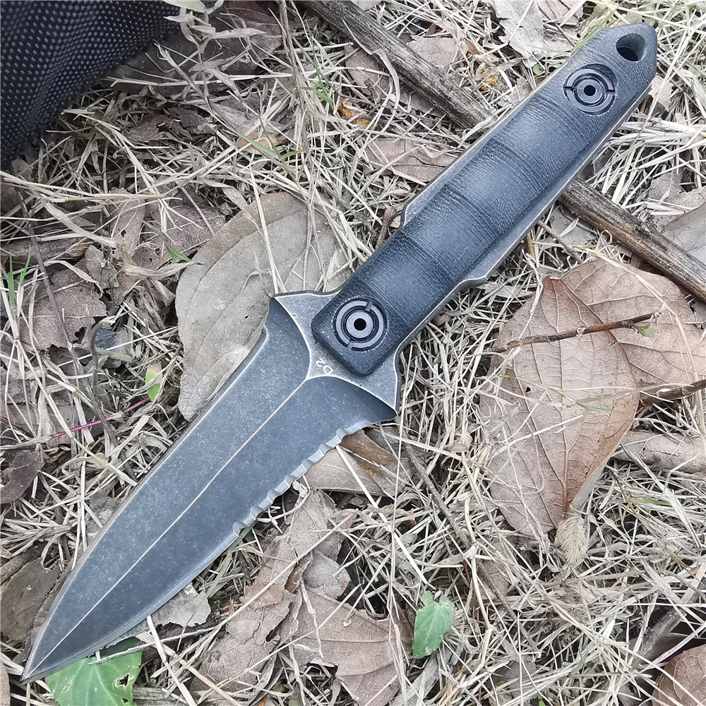 D2 карманные тактические ножи острый нож для защиты рукоятка G10 фиксированное