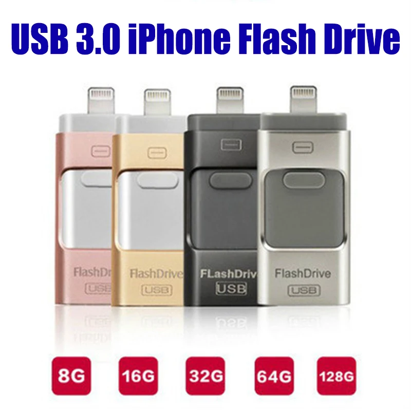 128 ГБ для iPhone 7 iPad iPod iOS Android Phone Pen Drive 256 Гб OTG USB 3 0 флэш накопители HD карта памяти