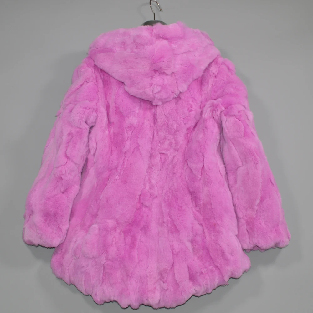 Хорошее качество для девушек зимний длинный Стиль натуральная Рекс меховая