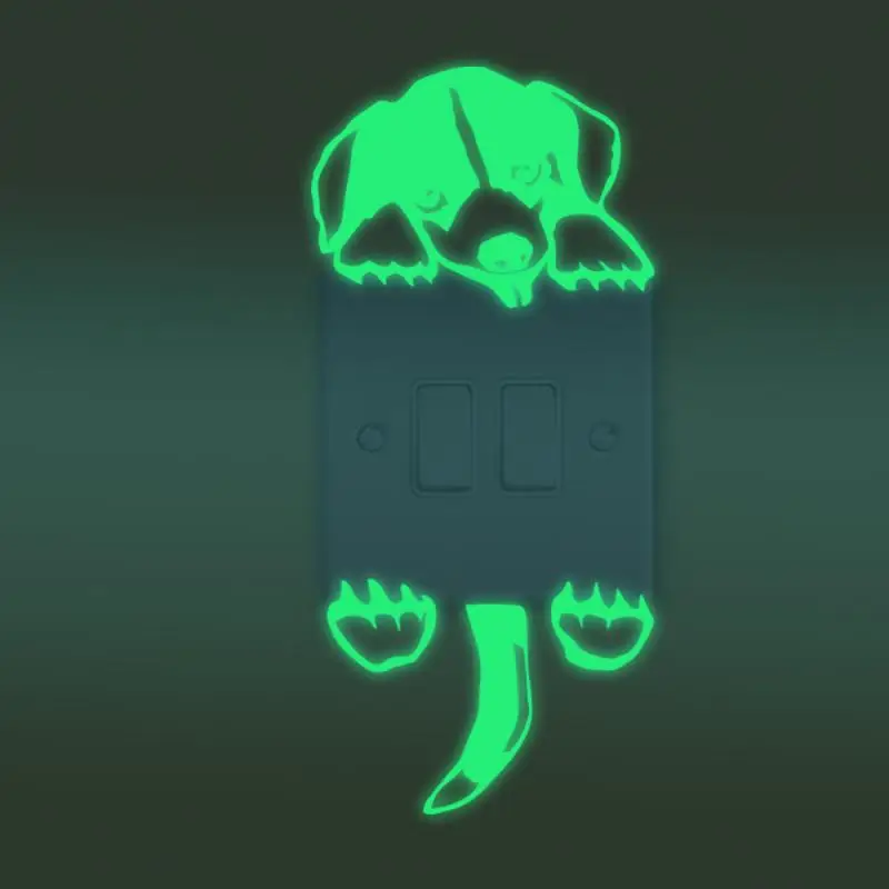 Светящиеся наклейки на стену резные с выключателем флуоресцентные Мультяшные