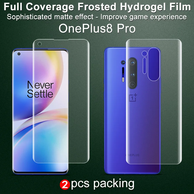 

Imak 2pcs Sensitive HD Transparent /Frosted Hydrogel Film for OnePlus8 Pro 3D Full Cover Curved Soft Protector