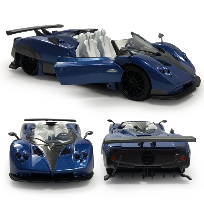 Модель автомобиля HOMMAT 1:36 Pagani Zonda литой автомобиль из голубого металлического