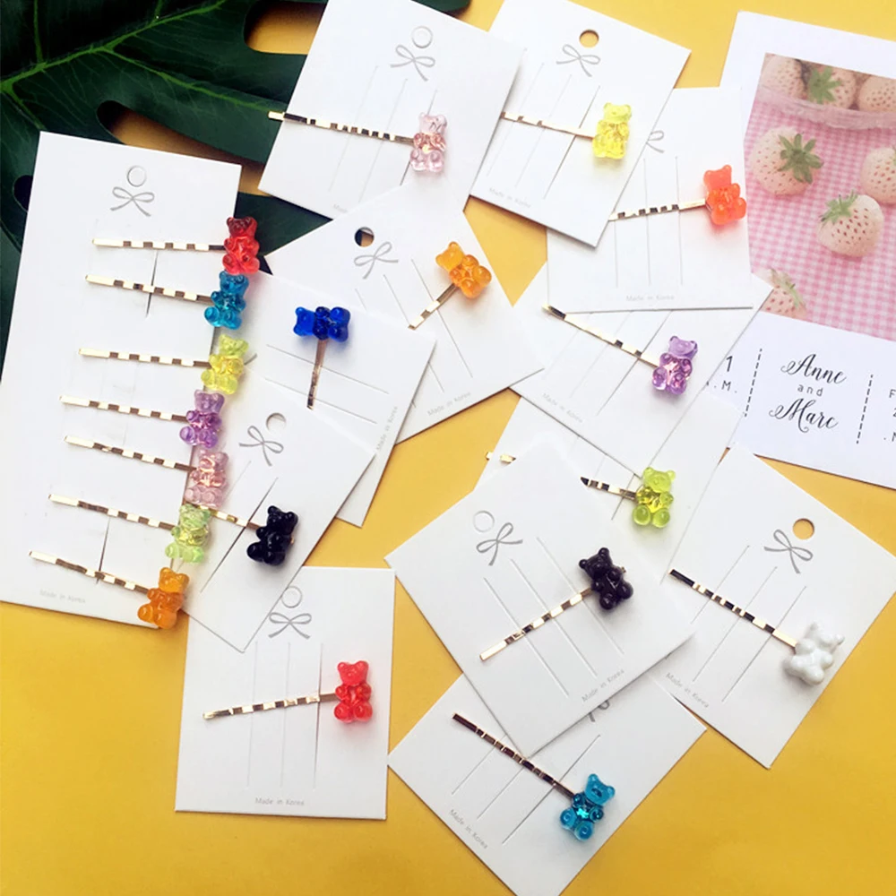 

New Cute 7 Colors Judy Transparent Cartoon Bear Hairpins Women Girls Daily Children Barrette Jewelry Party Gift