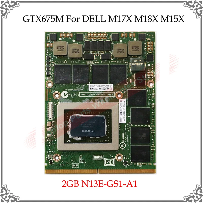 

Original Used GTX675 GTX675M GTX 675M 2G 2GB Graphics Card For DELL M17X M18X M15X N13E-GS1-A1 GTX675 Video Card Display Cards