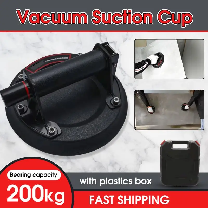 

Vacuum Suction Cup 8inch 200kg Bearing Capacity Heavy Duty Vacuum Lifter for Granite Tile Glass Manual Lifting Magnets 2022