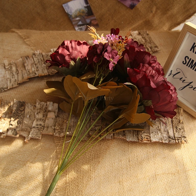 Высококачественный осенний большой пион букет свадебные букеты с