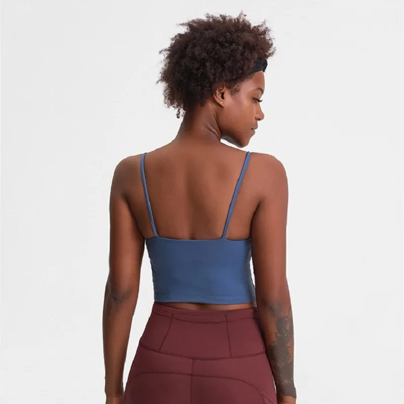 

Wholesale Quick Dry Sports Bra Popular Fitness Sexy Yoga Vest Sling Women Top No Rims With Chest Pad High Quality Gym Clothing