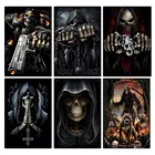 Алмазная живопись 5d, наборы для вышивки крестиком, квадратная Алмазная мозаика, вышивка, череп смерти, ужас, декор картины с изображением скелета