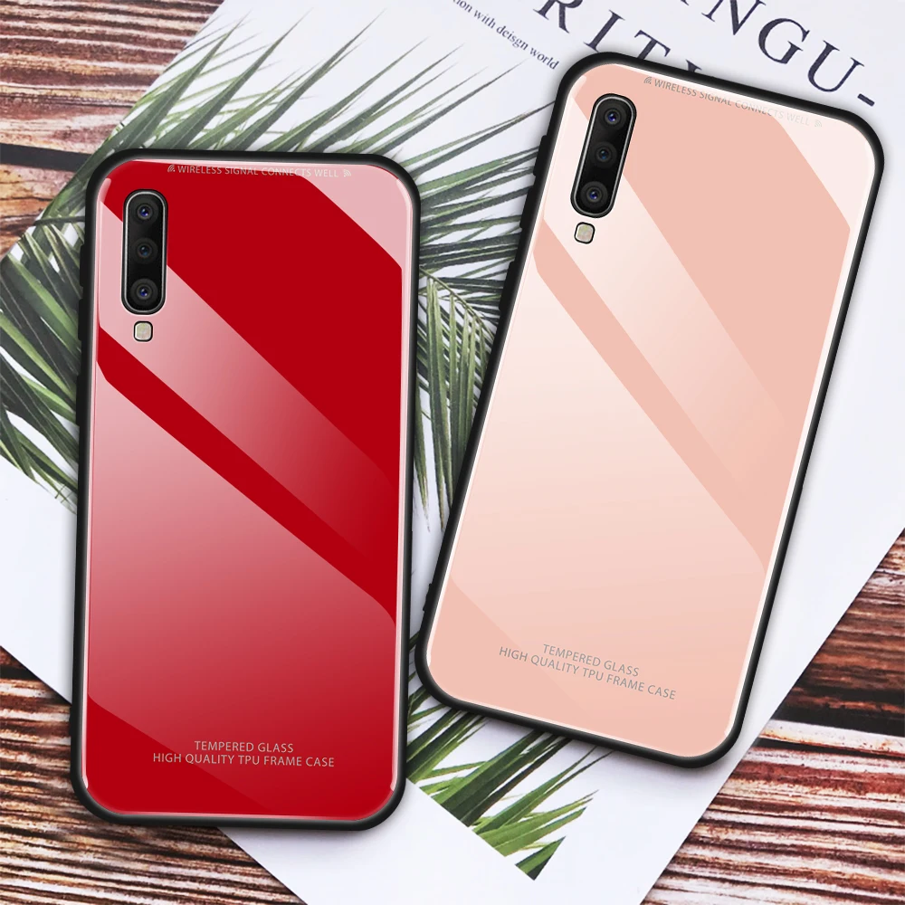 Чехол из закаленного стекла для Samsung Galaxy S10 S10e A10 A30 A40 A50 A60 A70 2019 A9 A7 2018 S8 S9 Plus белый и