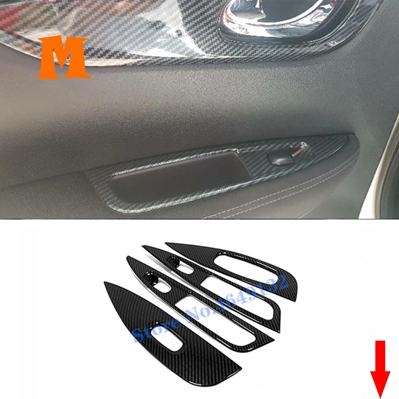 

Накладка на внутреннюю дверную ручку из углеродного АБС-пластика для Nissan Qashqai J11 Sport, 2015, 16, 17, 18, 19, 2020