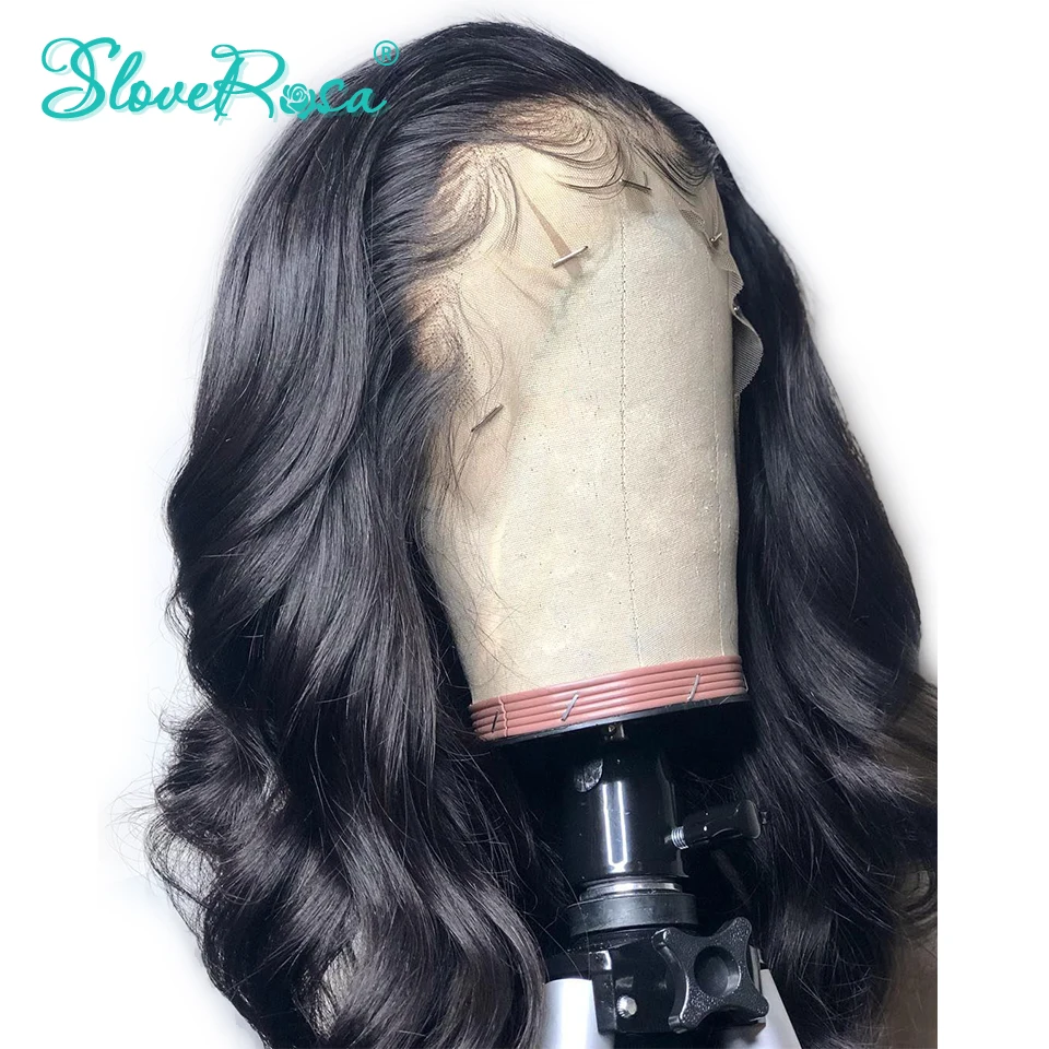 13x4 объемная волна бразильского Волосы Remy 130% плотность Синтетические волосы на