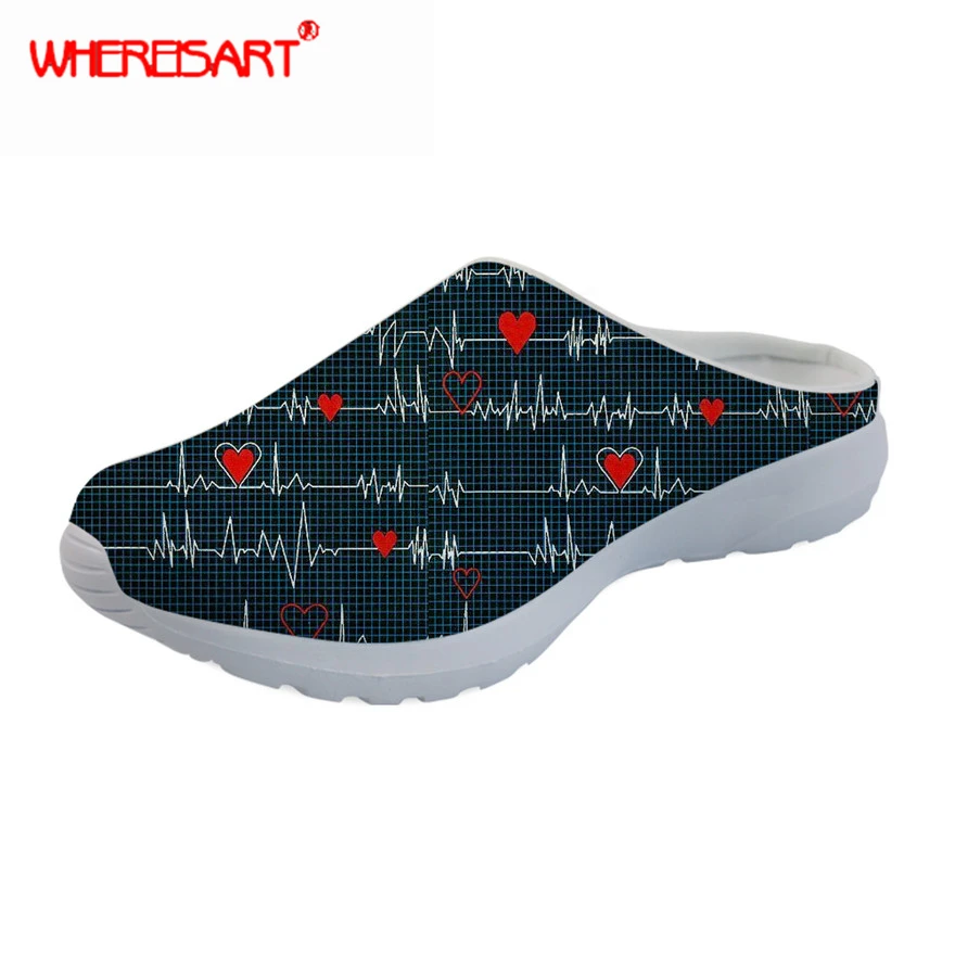 Женские летние шлепанцы из сетчатого материала с принтом сердечек|Тапочки| |