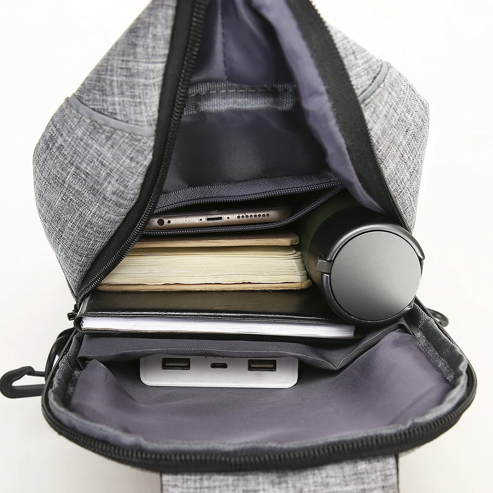 Креативная Мужская нагрудная сумка для отдыха на открытом воздухе usb интерфейс Мужская и женская Сумка Многофункциональная маленькая сумк... от AliExpress WW