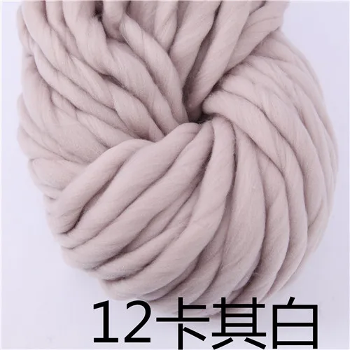 12 khaki white 250 г 36 м супер толстая натуральная Мериносовая Шерсть Толстые пряжи войлочная шерстяная фитильная пряжа для прядения ручного вязания пряжа зима теплая - Цвет: 12 khaki white