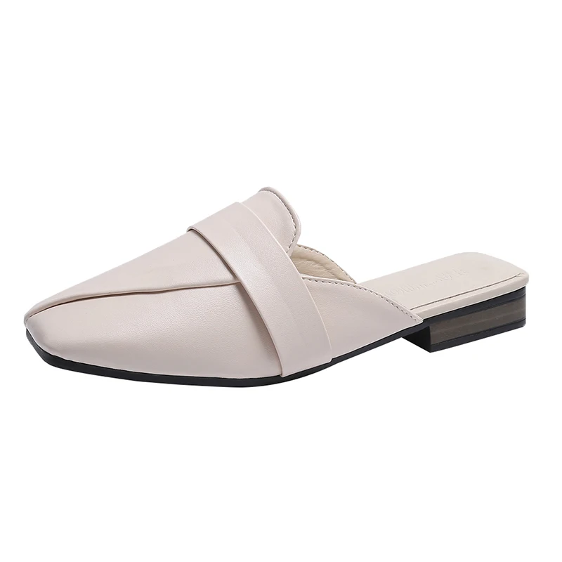 

New 2021 Luxury De Verano Para Femme Plates Mules Mujer Piel Planos Half Slides Women Comfort Flat Slippers Leather Cozy Shoes