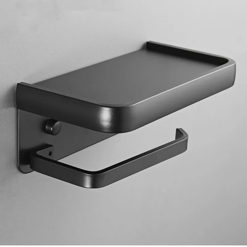 

New Carved Bathroom Paper Space Aliminum Alloy Roll Holder Phone Shelf Mobile Phone Towel Rack Toilet Paper Holder Tissue Box
