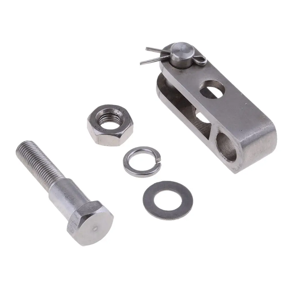 Набор серебристых подвесных рулевых скоб с коротким болтом A75 МОРСКОЙ лодочный