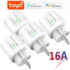 16A Tuya Wi-Fi Smart Plug Беспроводной Мощность адаптера переменного тока пульт дистанционного управления голосовой Управление таймер Мощность энергии монитор разъем для Alexa Google Home