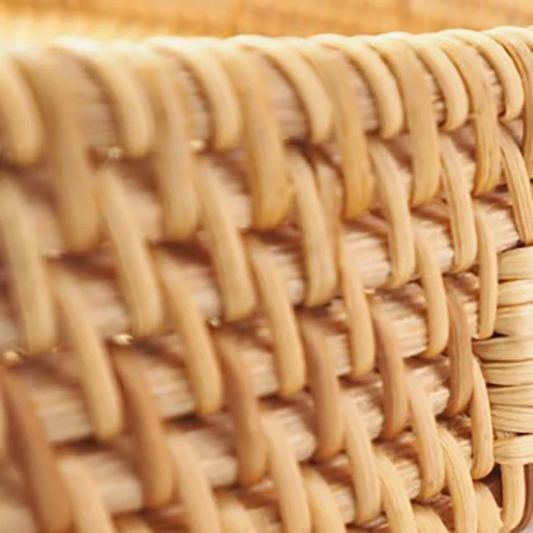 

Rattan Basket Handmade Fruit Basket Binaural Snack Plate Pastoral Woven Basket Bamboo Woven Storage Basket