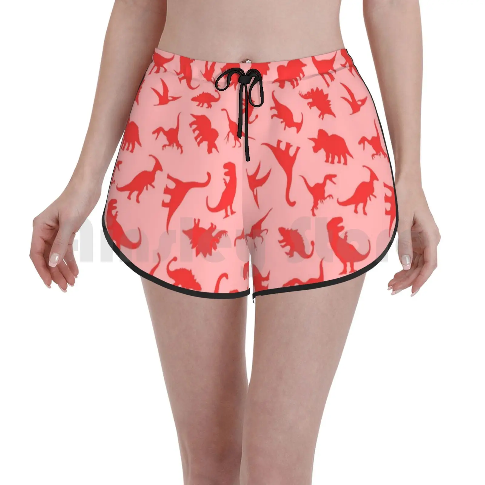 

Шорты для плавания женские пляжные с рисунком Красного динозавра, тираннозавр рекс