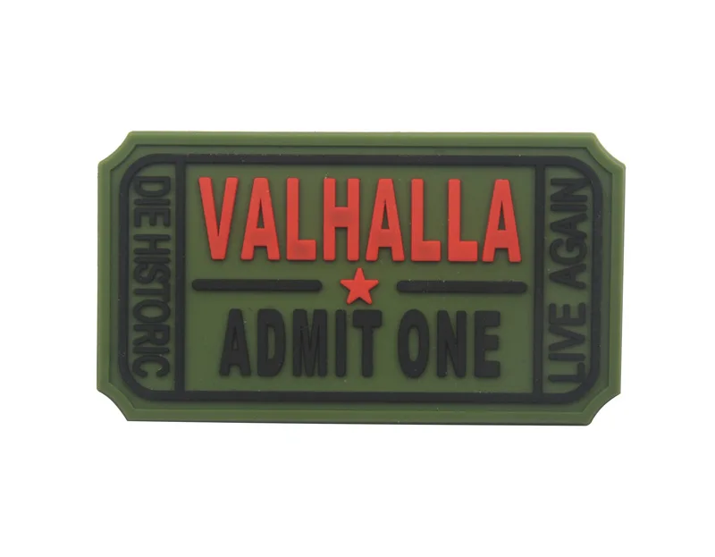 PVC Ticket to Valhalla admit one patches Military Hook back Vikings Morale armband tactical army badge DIY for vest | Дом и сад