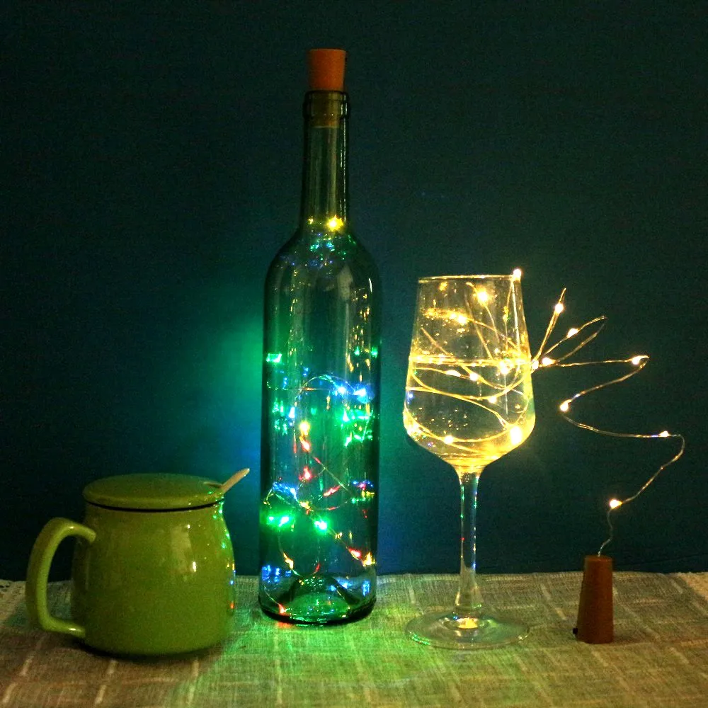 2019 новый 1 м 2 винные пробки Stropper Медь серебряной проволоки светодиодный гирлянды