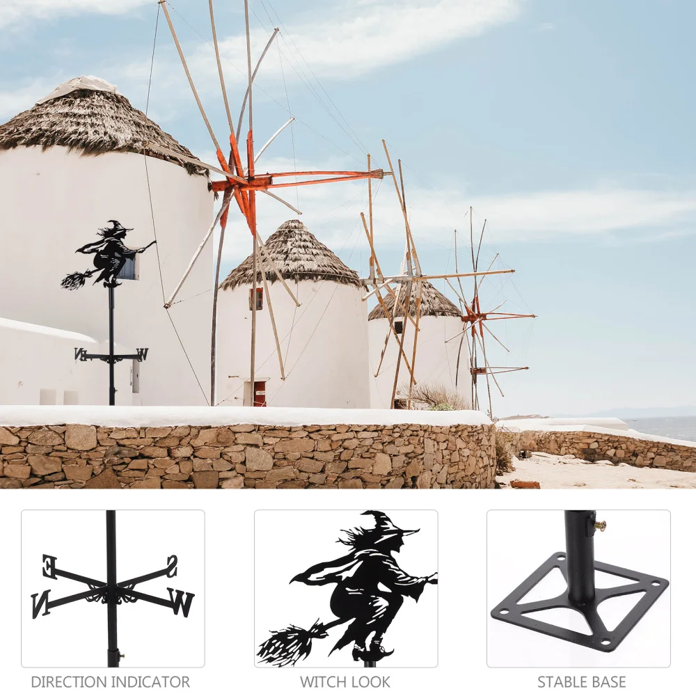 

1Pc Witch Weathervane Wicked Witch Weathervane Metal Direction Vane Decor