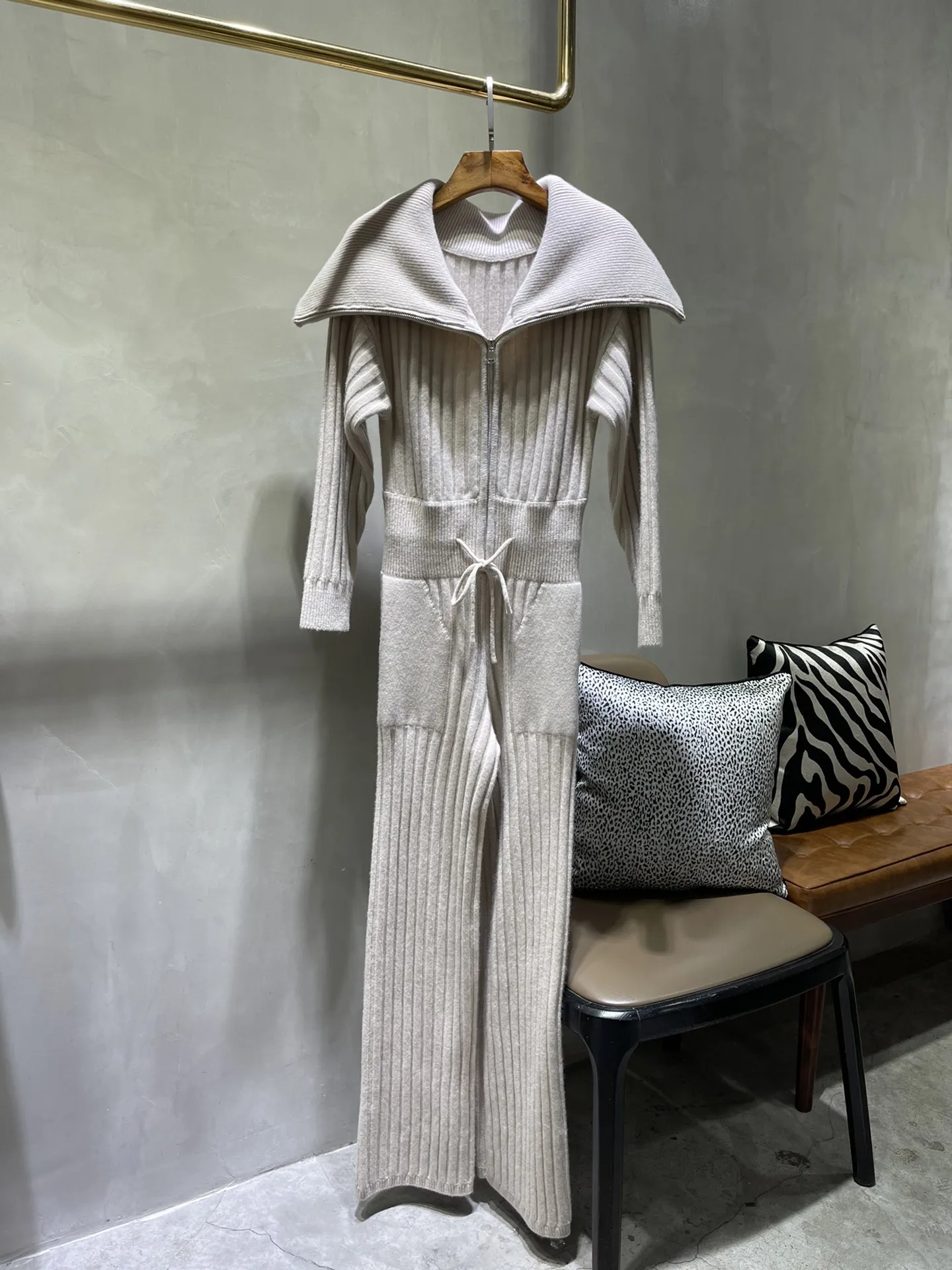 Новинка 2022 Женский Модный трикотажный комбинезон с длинными рукавами и