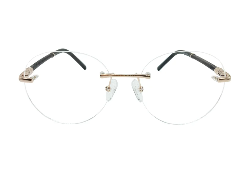 

Round Frame Unisex Retro Pure Titanium Rimless Progressive Multi-focal Lens Eyewear High Quality See Near Far Reading Glasses