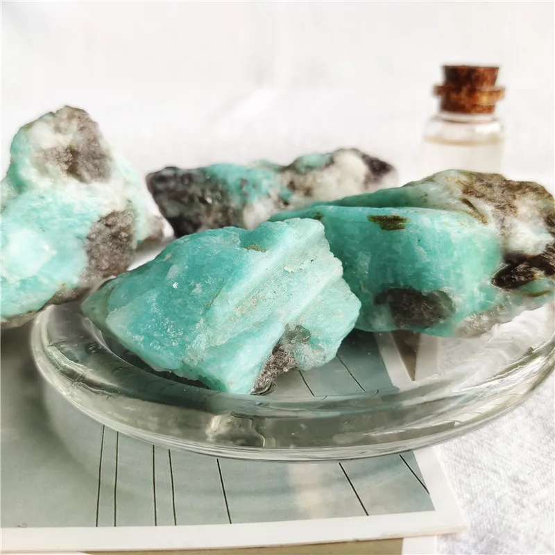 

1pcs Natural Raw Amazonite Stone Rough Crystal Mineral Stones Specimen Healing Decor Natural Stones and Minerals