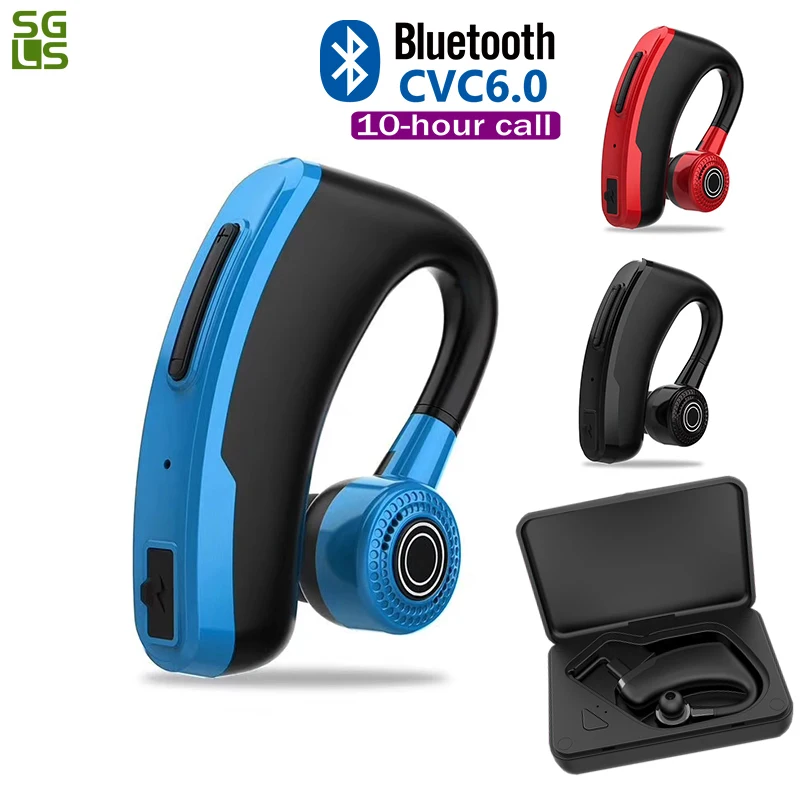 

Car Wireless Earphone V10 Business Bluetooth Headphone Fast Charging Driver Handsfree Earphone With Mic Voice Command For Iphone