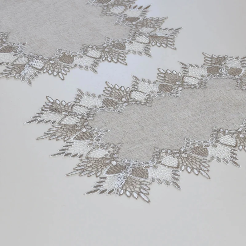 Скатерть льняная ручной работы простая современная кружевная скатерть