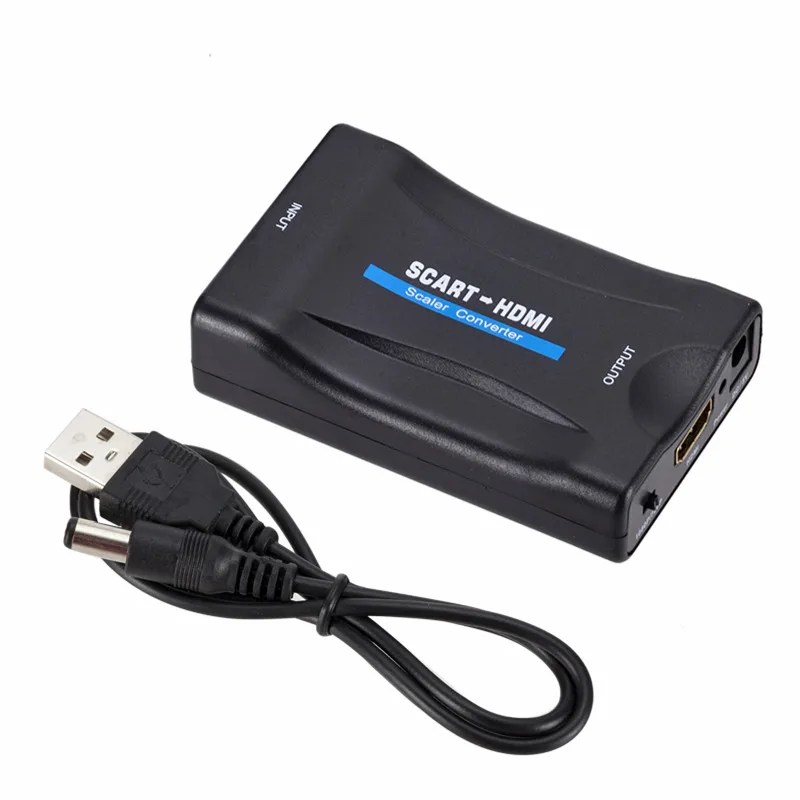Конвертер 1080P SCART в HDMI совместимый преобразователь видео аудио адаптер сигнала с +