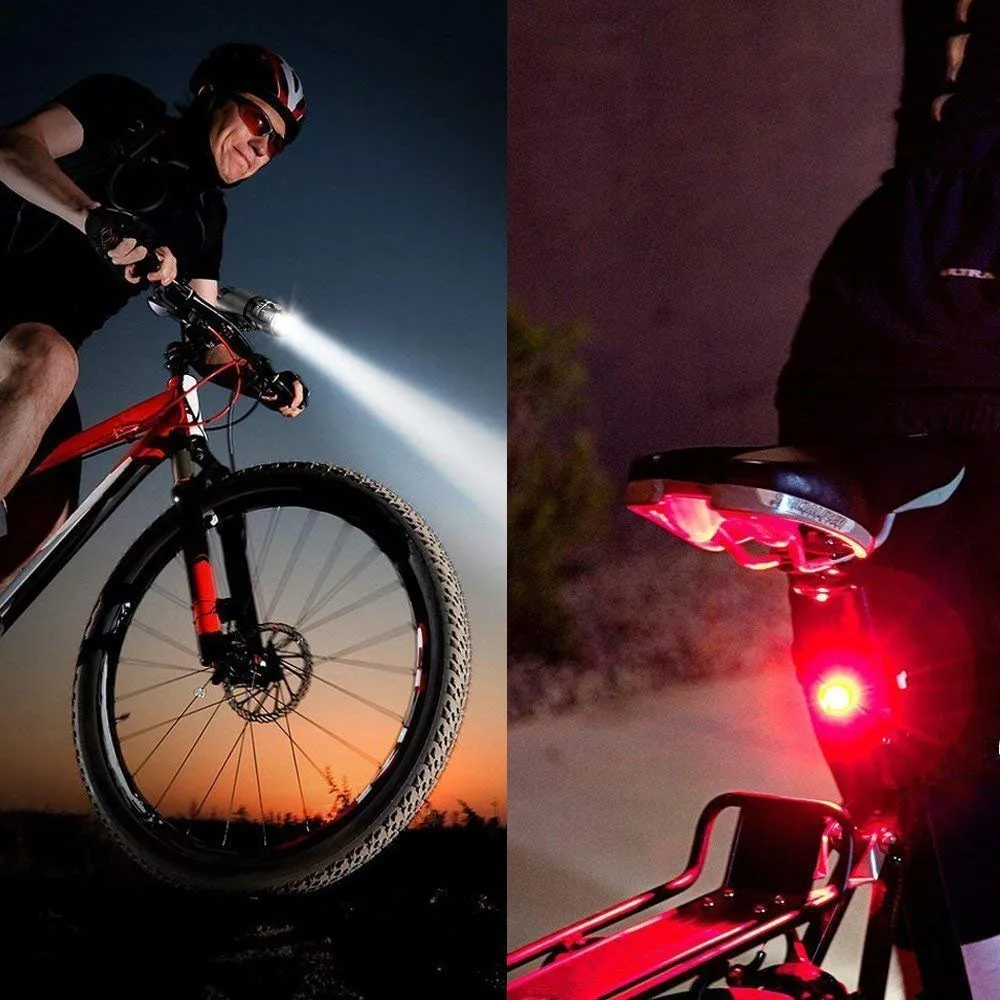 

Bicycle Light Set Front Light + Tail Light Led Bike Bright Bike Light Safe Riding Flashlight Light Set Mountaineering