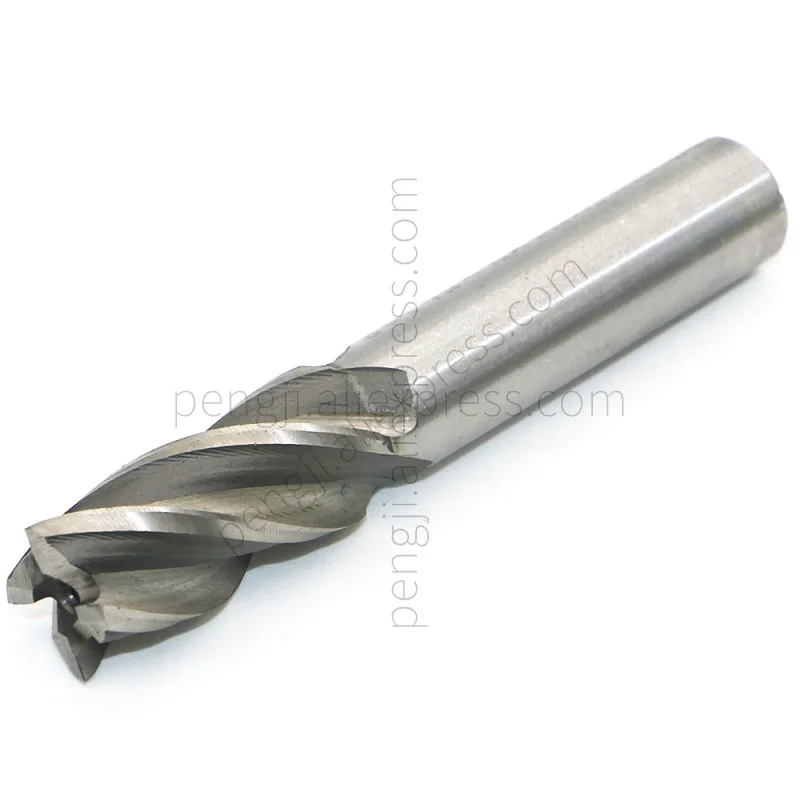 

End Mill 9/16" Cutting Dia 1/2" Shank 4 Flute HSS End Mill Drill Bit, CNC End Mill Cutter for Wood, Aluminum, Steel,Foam,Plastic