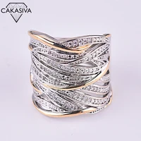 full diamond zircon wrap multilayer ring for women