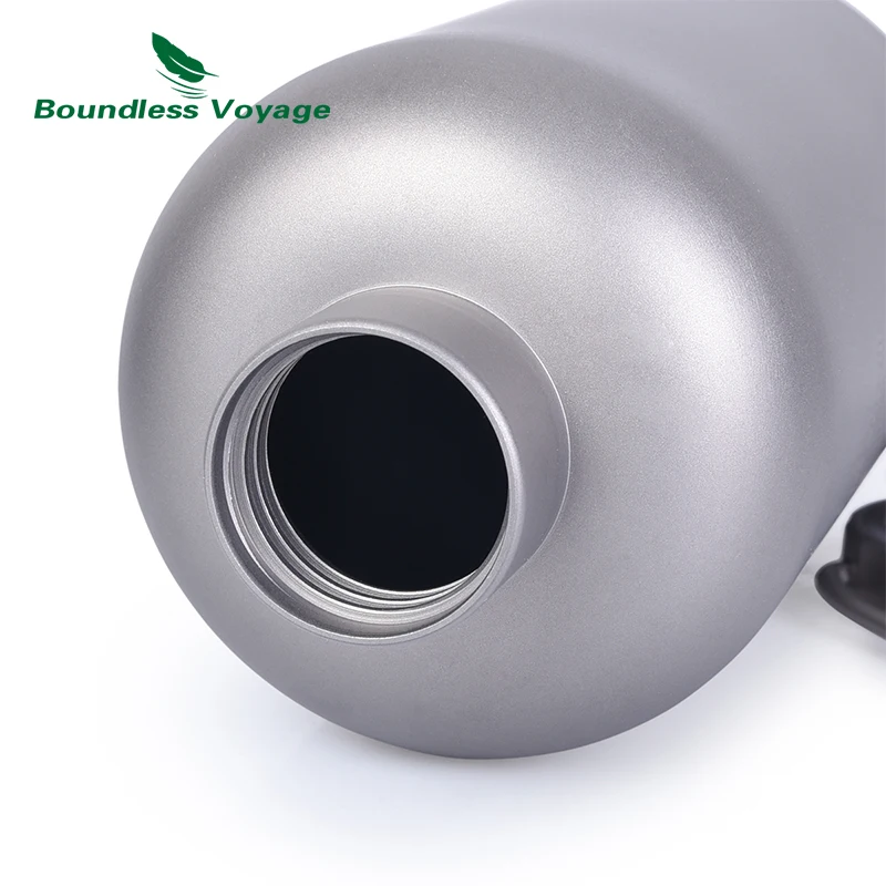 

Boundless Voyage 400ml Titanium Bottle Outdoor Camping Cycling Wide-mouth Sports Drinking Water Jar with Leakproof Lid & Hook